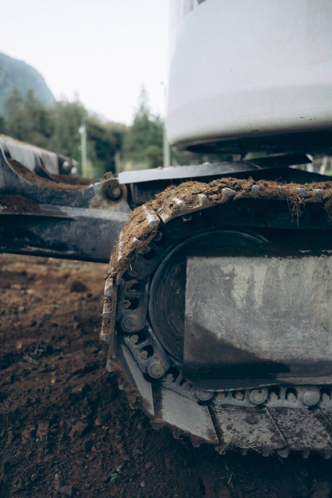 Excavator completing site work on a Fraser Valley acreage