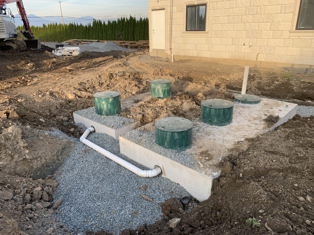 Septic dispersal field installation on a Yarrow acreage