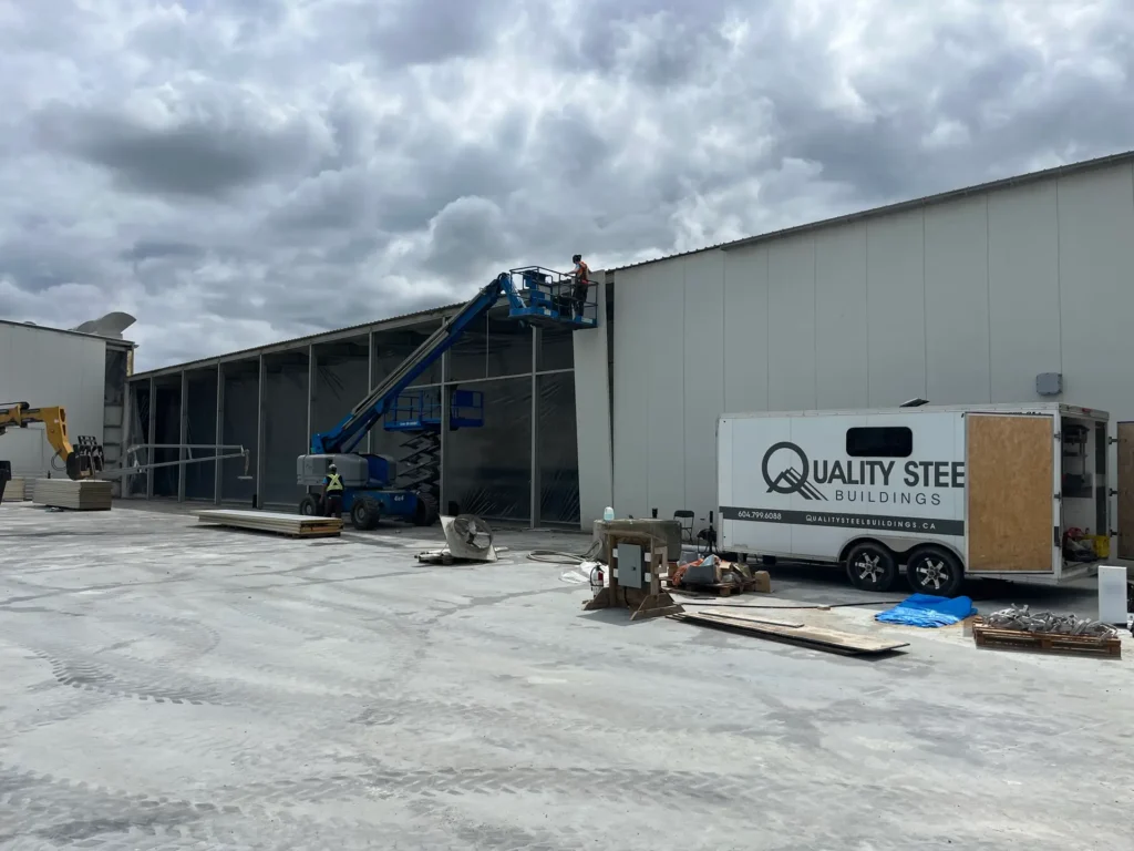 Parking area excavation and grading for a commercial site