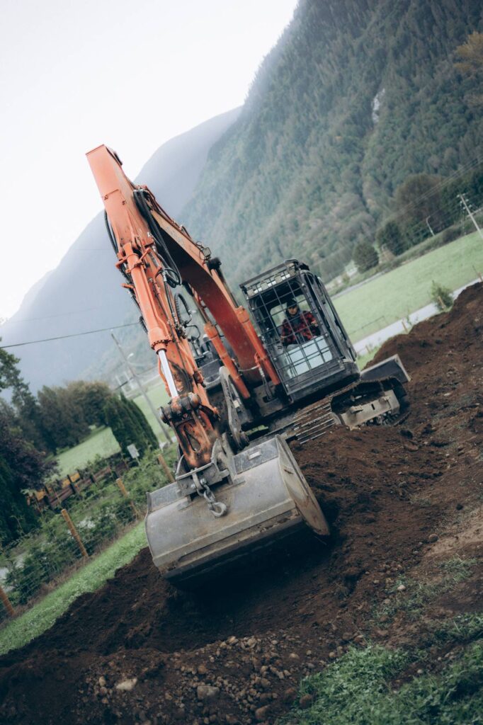 Septic system installation on a residential property in Mission, BC