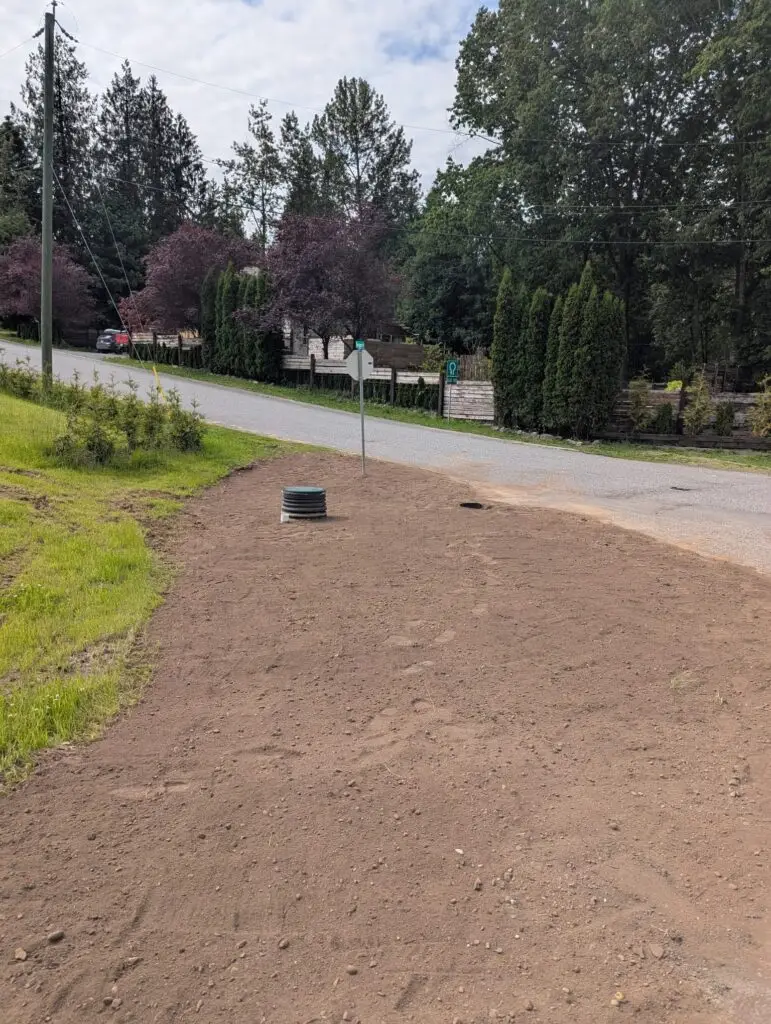 Septic dispersal field installation on a Matsqui rural property