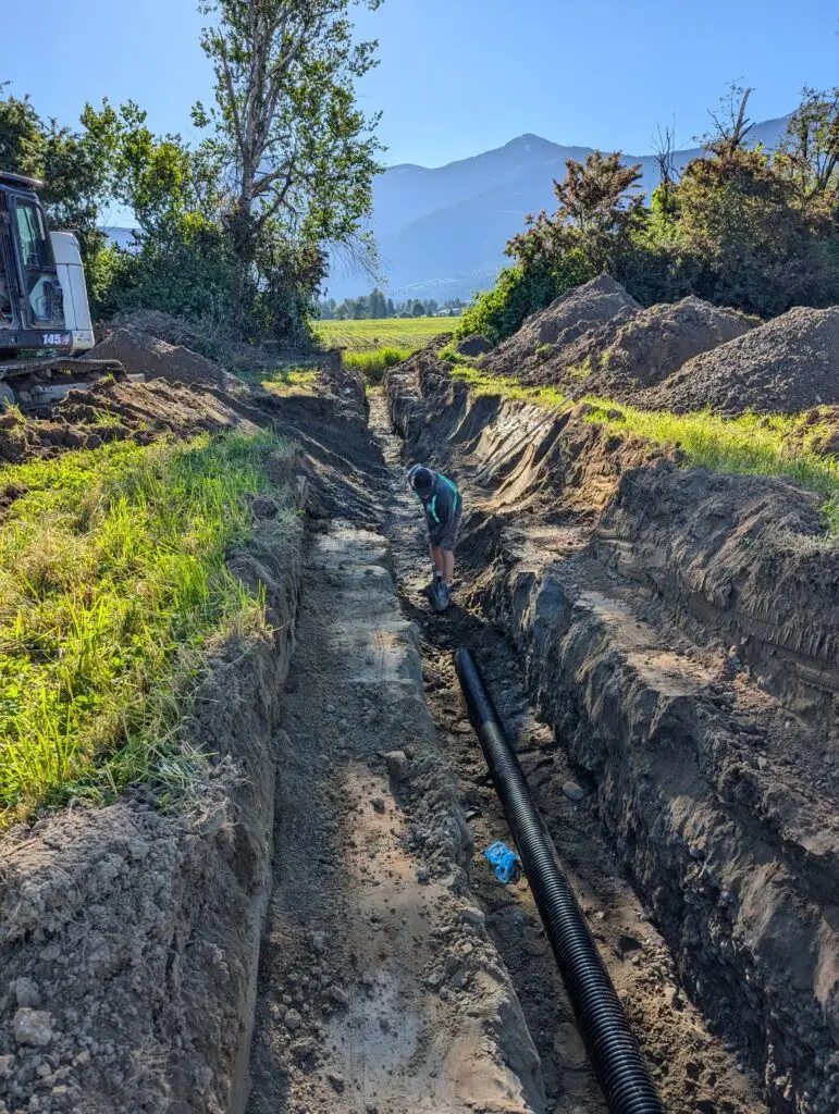 Hillside excavation and site preparation in the Fraser Valley