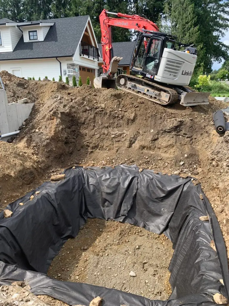 Building pad preparation for a new residential construction project