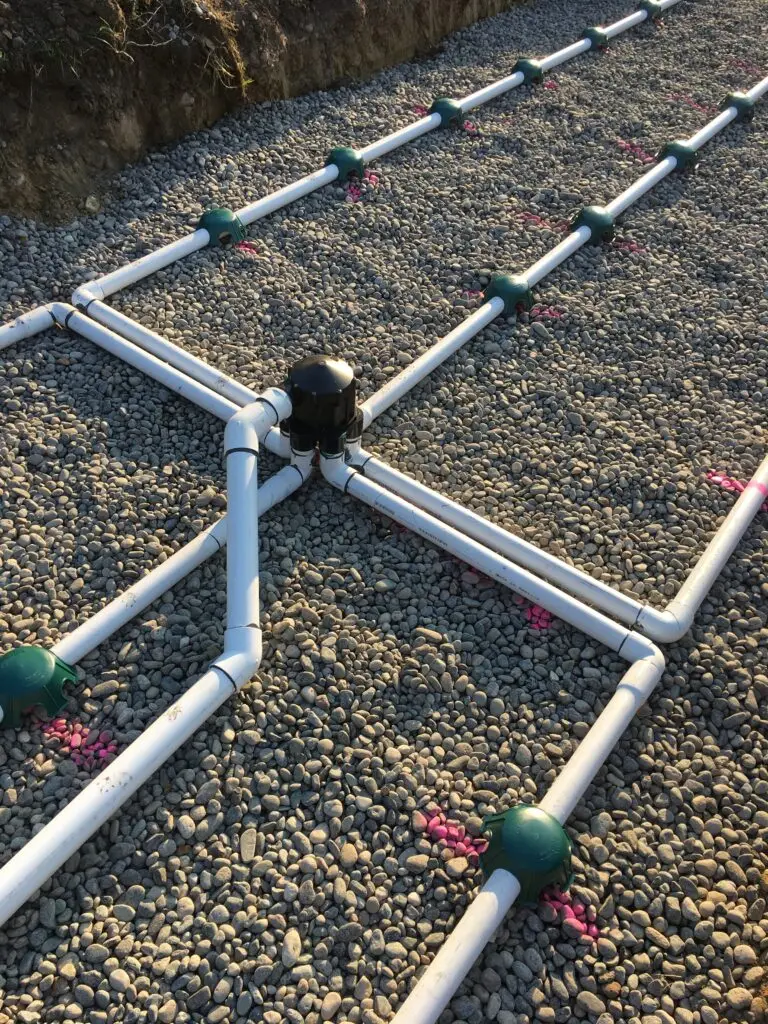 Residential septic bed installation on a BC property