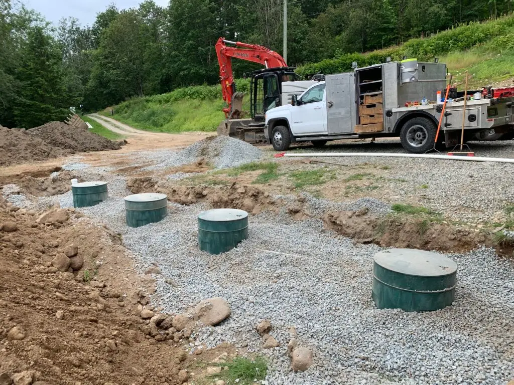 Excavation work for a replacement septic bed
