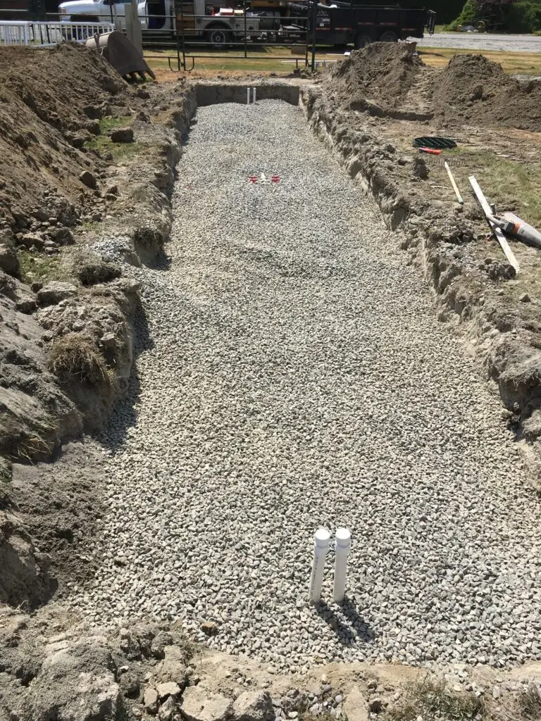 Septic dispersal field installation on a rural Ryder Lake property