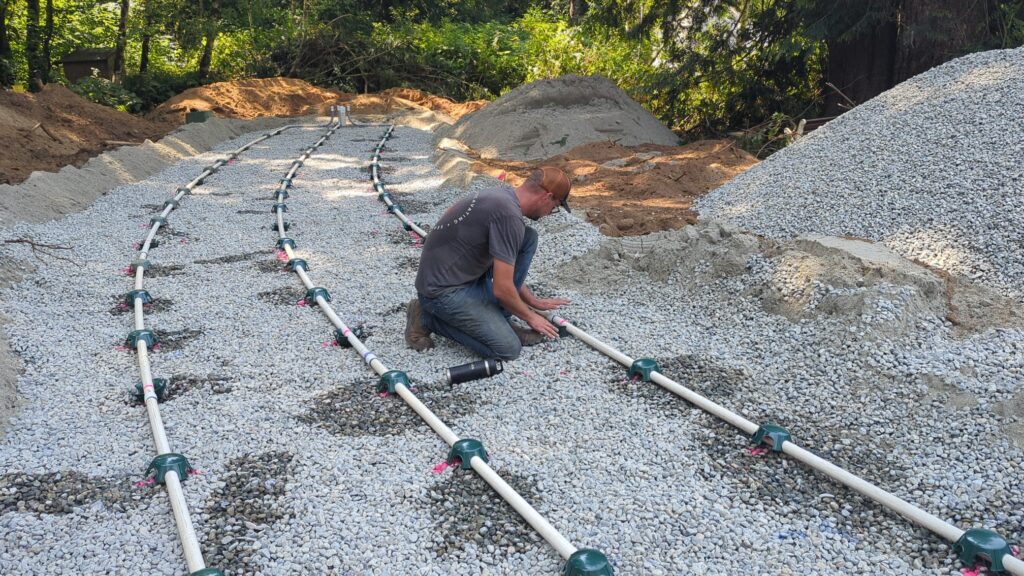 Residential septic system installation and septic tank sizing