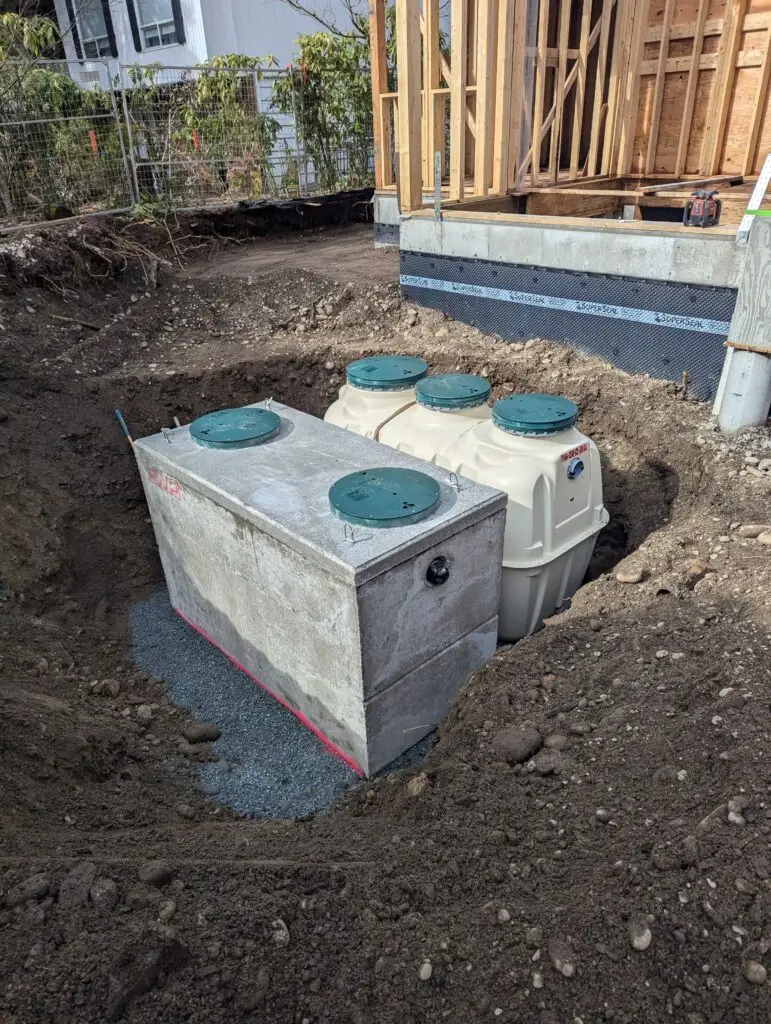 Excavator preparing a Columbia Valley property for septic installation