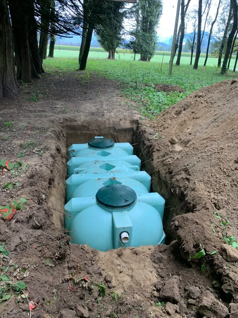 Underground plastic septic tank installation featured in a guide to different types of septic tanks.